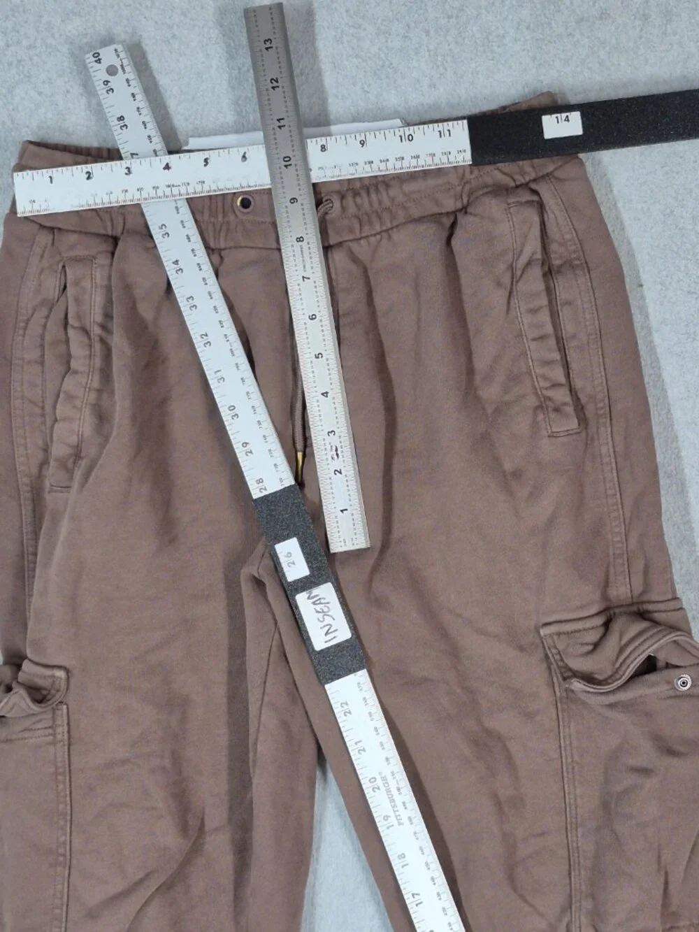 Gymshark Men Activewear Pants M Brown Rest Day Essentials Jogger Cargo Pockets